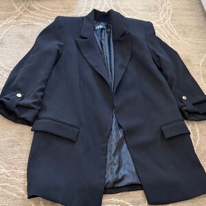 Zara Black Women's Blazer with Notch Lapel
